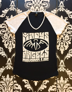 Ladies Anvil Raglan Tri-blend V-neck “BJ” Black/White $20 XS-2XL